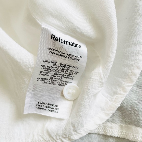 Reformation SIZE 4 Nonie white collared lace detail minu dress - Picture 7 of 7